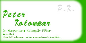 peter kolompar business card